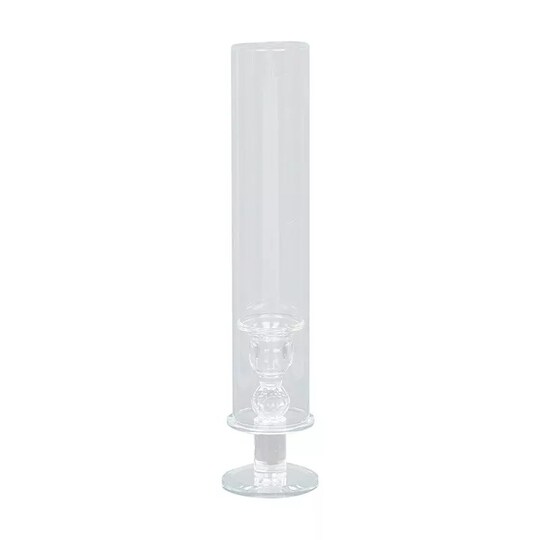 2 Clear 14" Crystal Hurricane Taper Candle Holders Cylinder Glass Shades Party